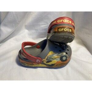 Kids CROCS Monster Truck Paw Patrol & Anime Gibits Sz 8 Boys / 9 Girls Desert